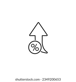 percent up - vector icon Interest rate icon 
