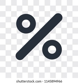 Percent vector icon isolated on transparent background, Percent logo concept