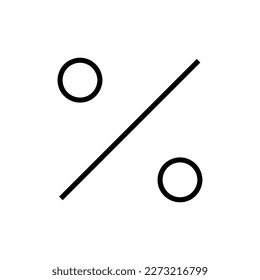 Percent Vector Icon, Outline style, isolated on white Background.