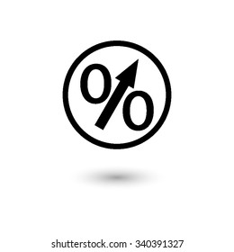 percent - vector icon with shadow