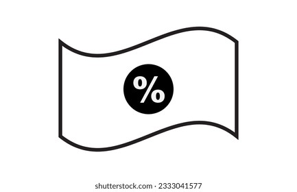 ICONO DE VECTOR POR CIENTO. EN EL ESTILO DE LAS LÍNEAS NEGRAS. GRAN UTILIZACIÓN COMO SÍMBOLO DE LAS NECESIDADES EMPRESARIALES Y DE OTRO DISEÑO
