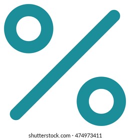 Percent vector icon. Style is outline flat icon symbol, soft blue color, white background.