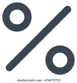 Percent vector icon. Style is stroke flat icon symbol, smooth blue color, white background.