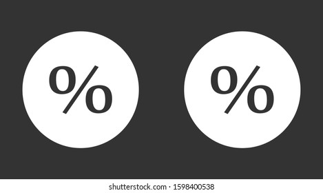 Percent vector icon.Percentages for the badge sticker. Percentages for icon purchases. Percentage of the discounts icon.10 eps icon