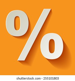 Percent white paper on yellow background