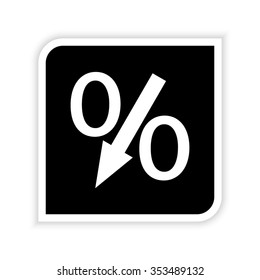 percent  - white vector icon