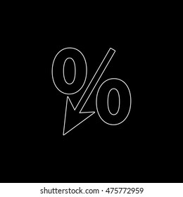 percent -  white vector icon