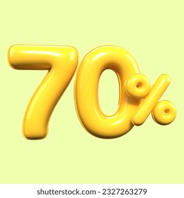 percentage 3d number 70% sale yellow , discount, banner element