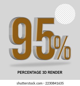 Prozentsatz 3D-Rendering Gold Silber-Stil