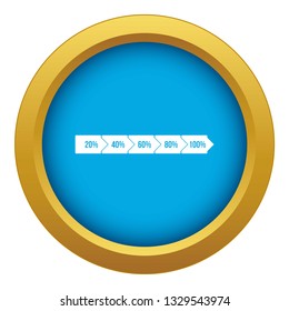 Percentage arrow infographic icon blue vector isolated on white background for any design
