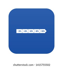 Percentage arrow infographic icon digital blue for any design isolated on white vector illustration