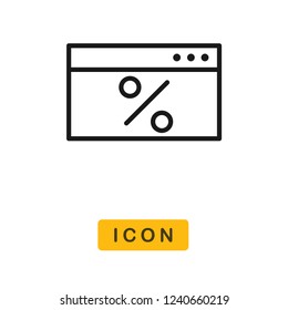 Percentage black friday vector icon