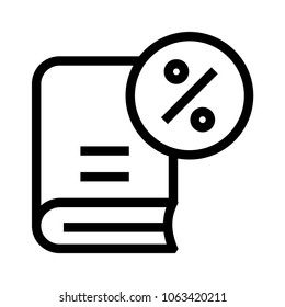 percentage book  Vector Icon