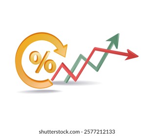 Percentage of business analyst revenue concept illustration