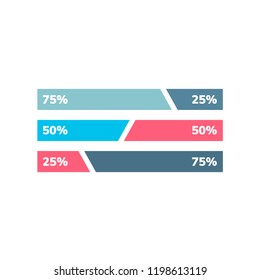 Percentage business bar chart vector