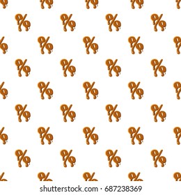 Percentage from caramel pattern seamless repeat in cartoon style vector illustration