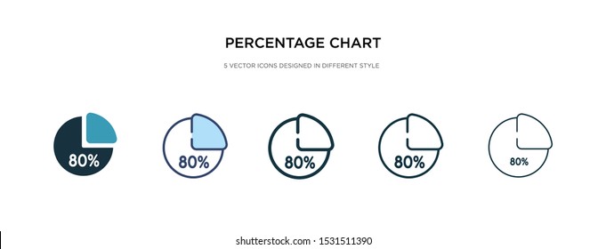 percentage chart icon in different style vector illustration. two colored and black percentage chart vector icons designed in filled, outline, line and stroke style can be used for web, mobile, ui