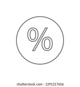 Percentage in circle icon. Element of cyber security for mobile concept and web apps icon. Thin line icon for website design and development, app development
