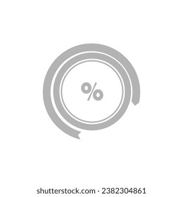 percentage circle icon on a white background, vector illustration