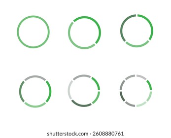Percentage circles vectors illustration, pie chart, data visualization, infographic design element vector on white background