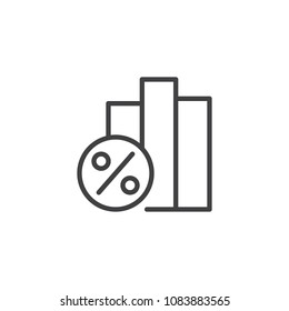 Percentage diagram outline icon. linear style sign for mobile concept and web design. Chart, percent, analysis simple line vector icon. Symbol, logo illustration. Pixel perfect vector graphics