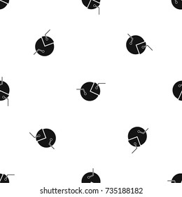 Percentage diagram pattern repeat seamless in black color for any design. Vector geometric illustration