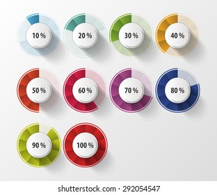 Percentage Diagram Presentation Design Elements. Vector illustration