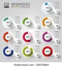 Percentage Diagram Presentation Design Elements. Infographics. Vector illustration