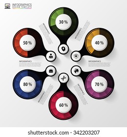 Percentage Diagram Presentation Design Elements. Infographics. Vector illustration
