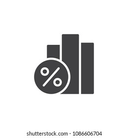 Percentage diagram vector icon. filled flat sign for mobile concept and web design. Chart, percent, analysis simple solid icon. Symbol, logo illustration. Pixel perfect vector graphics