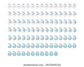 Percentage diagrams, pie chart for Your documents, reports,  circle percentage diagrams for infographics