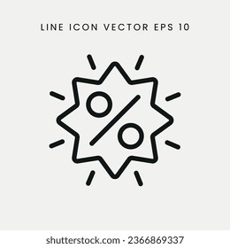 Percentage discount label vector icon. Sales, Promotions, Discounts, Cyber Monday, Black Friday