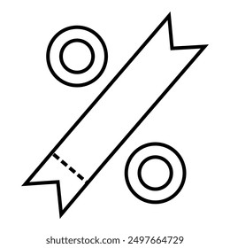 Percentage discount modifying with banner, hang tag, label concept icon for shopping sale design vector symbol illustration.