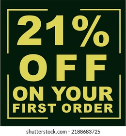 Percentage discount on vector art illustration with fantastic font on black and yellow background warna