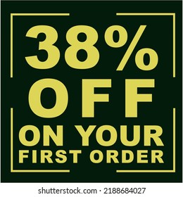 Percentage discount on vector art illustration with fantastic font on black and yellow background warna