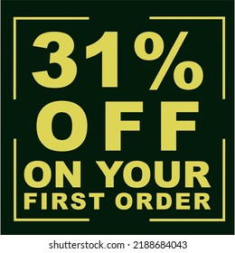 Percentage discount on vector art illustration with fantastic font on black and yellow background warna