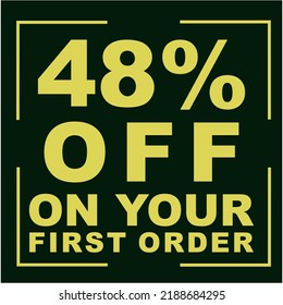 Percentage discount on vector art illustration with fantastic font on black and yellow background warna