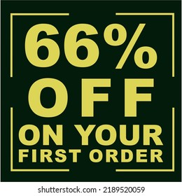 Percentage discount on vector art illustration with fantastic font on black and yellow background color