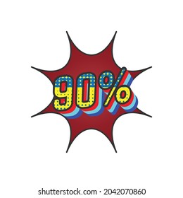 percentage discount sale 90 percent  illustration vector suitable for shop market and etc