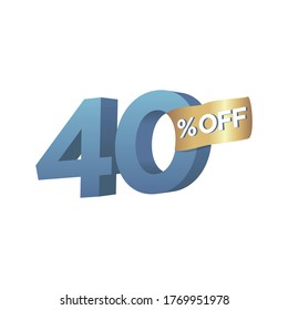 Percentage discount symbol 40% off