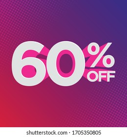 Percentage discount symbol 60% off