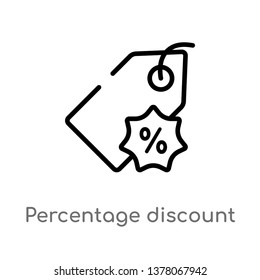 percentage discount vector line icon. Simple element illustration. percentage discount outline icon from signs concept. Can be used for web and mobile