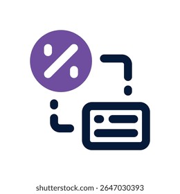 ícone duotônico de porcentagem. Ícone vetorial moderno e elegante para sites, aplicativos móveis, materiais de marketing e design corporativo. Totalmente dimensionável e pronto para uso.