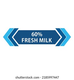 % percentage fantastic milk content rectangle and triangle shape design element vector illustration for promo sign label on white background with fantastic font and white color