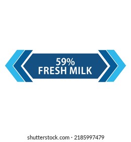 % percentage fantastic milk content rectangle and triangle shape design element vector illustration for promo sign label on white background with fantastic font and white color