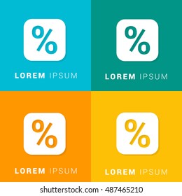 Percentage Four Color Material Designed Icon / Logo