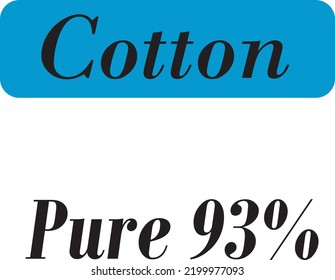 Percentage Of Genuine Cotton Vector