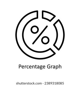 Percentage Graph vector   outline Design illustration. Symbol on White background EPS 10 File