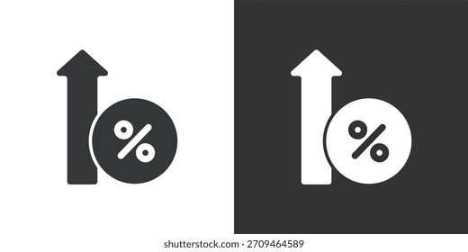 ícone Percentual de Crescimento. Ícone de série de glifos sólidos