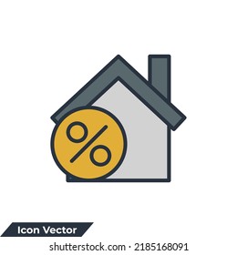 prozentuales Logo des Hauses, Vektorgrafik. Discount House Symbol Template für Grafik- und Webdesign-Kollektion